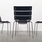 Giancarlo Vegni Fasem Italy Stripe Zadelleer Stoelen Vintage Design thumbnail 13