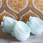 Franse Vintage Opaline Koffiekopjes (set Van 9), Jaren '30, Art Deco, Duck Egg Blue thumbnail 4