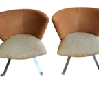 Giorgio Saporiti Post Modern Jada Slipper Chairs Very Rare Two Tone Model 1970S thumbnail 6