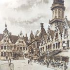 Tombeur - Aquarel - De Markt Van Veurne thumbnail 5