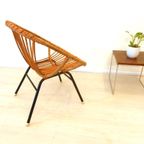 Retro Vintage Rotan Fauteuil Stoel Jaren 60 / 70 Riet thumbnail 5