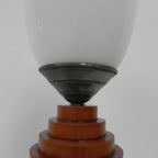 Art Deco Tafellamp, Bureaulamp Met Glazen Kap thumbnail 11