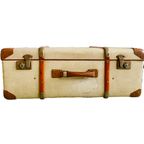 Vintage Hutkoffer Brocante Beige Leder Xl thumbnail 5