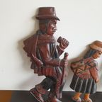 Peruaans Gezin Vintage Houtsnijwerk Muurhangers thumbnail 8