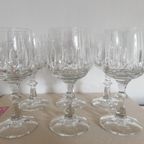 6X Vintage Kristal Geslepen Wijnglas / Wijnglazen thumbnail 2