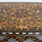 Prachtige En Sierlijke, Antieke 19e Eeuwse Hollandse Marqueterie Tafel thumbnail 17