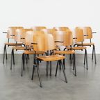 Set Van 10 Vintage Jaren ’60 Dutch Design Marko School/kantine/eetkamerstoelen Met Armleuningen thumbnail 7