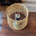 Deens Design Keramiek Tafellamp Vintage Met Rotan Kap thumbnail 3