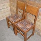 2 Ouderwetse Eiken Stoelen thumbnail 3