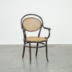 Zeer Charmante, Elegante, Vintage Bentwood Thonet Design Bistro Stoel Met Comfortabele Armleggers thumbnail 2