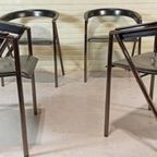 Set Van 4 Vintage Giannina Leren Stoelen, Arrben Italy thumbnail 11