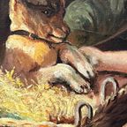 M. Vermeulen. Gesigneerd Schilderij "Kinderen Met Een Puppy". thumbnail 4