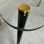 Vintage Bijzettafel Glas En Metaal thumbnail 7