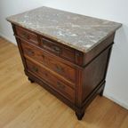 Vintage Antiek Dressoir Commode Ladekast, Badkamermeubel Met Marmer Blad 26 thumbnail 9