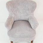 Vintage Theo Ruth Artifort Dames Licht Grijs Corduroy thumbnail 6