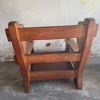 Pair Of Stunning Brutalist Oak Sofa'S thumbnail 11