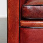Geweldige Fauteuil/ Armchair Gemaakt Van Schapenleer In Een Unieke Rood/ Bruine Kleur thumbnail 15