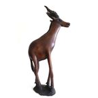 Vintage Beeld Antilope Handgesneden Uit Hout, Jaren '60/'70 thumbnail 4