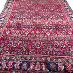 Perzisch Hosseinabad Vloerkleed Rood 120X160Cm - Vintage Tapijt - Rood Beige Donkerblauw - Reliving thumbnail 6