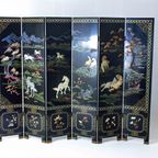 Black Oriental Room Divider With Marble Stone Details thumbnail 10