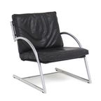 Vintage Design Fauteuil In Zwart Leer, 1960S thumbnail 6