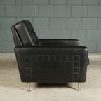 Vintage Lederen Fauteuil – Zwart – Jaren 70 thumbnail 8