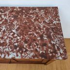 Vintage Frans Dressoir Commode, Ladekast Bakamermeubel Met Marmer Blad thumbnail 12