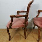 Set Brocante Franse Louis Xv Stoeltjes, Fauteuils Set Prijs thumbnail 14