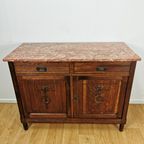 Vintage Frans Dressoir Commode, Ladekast, Badkamermeubel Met Marmer Blad. 30 thumbnail 5