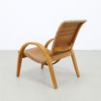 Rare Lounge Chair In Cane And Wood, 1960S thumbnail 6