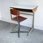 Hoog Vintage Schoolsetje Desk Kinderbureau thumbnail 4