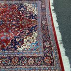Perzisch Tabriz Vloerkleed Wol Handgeknoopt 253X368Cm - Vintage Tapijt - Rood Blauw Wit thumbnail 6