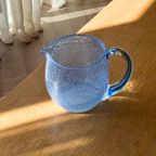 Vintage Blue Bubble Midcentury Jug & Glass Set thumbnail 8