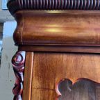 Demontabele Antiek Mahonie Vitrinekast Met Lade En Planken, 186 Cm Hoog thumbnail 2