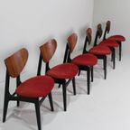 6x Vintage Eetkamerstoelen G-Plan - Rood, Jaren '50/'60 thumbnail 5