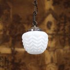 Antieke Art Deco Opaline Hanglamp thumbnail 4