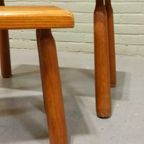 Vintage Eiken Brutalist Mimiset, Nesting Tables, Set Van 3 thumbnail 8