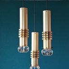 Mid-Century Brass & Glass Lamp. thumbnail 4