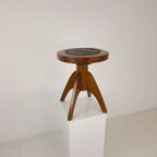 Art Deco Verstelbare Pianokruk Met Leren Zitting – Ca. 1920 thumbnail 15