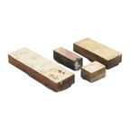 Antieke Printer Plaat Gravure Drukblok Bloemen Koper Hout Set Van 4 thumbnail 10