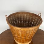 Vintage Split Bamboo Mand. Planten Pot. Bamboe Rotan Planten Bak. Emmer thumbnail 4