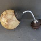 Art Deco Wandlamp Scailmont Glas Bakeliet Chroom Koper thumbnail 2