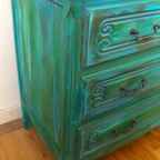 Een Artistieke Blauw Groene Ladekast thumbnail 5
