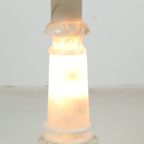 Vintage Verlichte Bijzettafel Zuil Pilaar Lamp Albast Natuursteen thumbnail 4