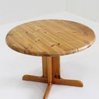 Vintage Deense Ronde Uitschuifbare Eettafel Pine Wood Jaren 60 thumbnail 3