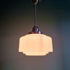 Art Deco Hanglamp In Witte Opaline, Jaren 1920-30 thumbnail 12