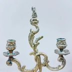 Vintage Messing Kandelaar Art Nouveau / Lodewijk Xv Stijl thumbnail 3