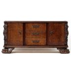 Uniek Dressoir In Notenhout Met Lades En Leeuwenpoten, 19e Eeuw thumbnail 2