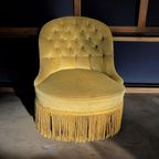 Vintage Fauteuil- Éénzit - Zeteltje Met Franjes thumbnail 9