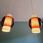 Scandinavische Dubbele Hanglamp In Opaline En Amethistglas thumbnail 4